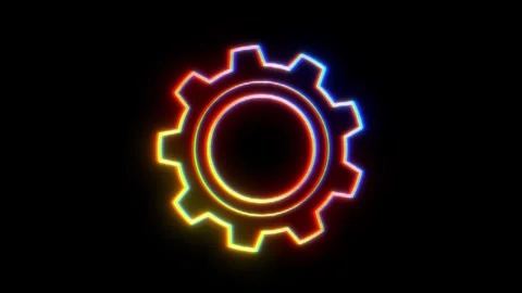 Neon gears. Technology background. Engineering industry. Stock Footage 328034967
