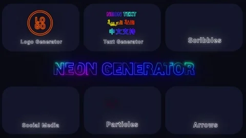 Neon Generator Toolkit Stock After Effects