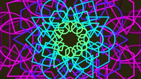 Neon geometric abstract pattern background for futuristic digital technolog.. Stock Footage 342158664