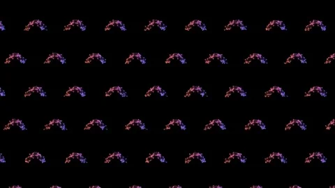 Neon Geometric Arch Pattern Animated Background, Seamless Loop Stock Footage 329507980