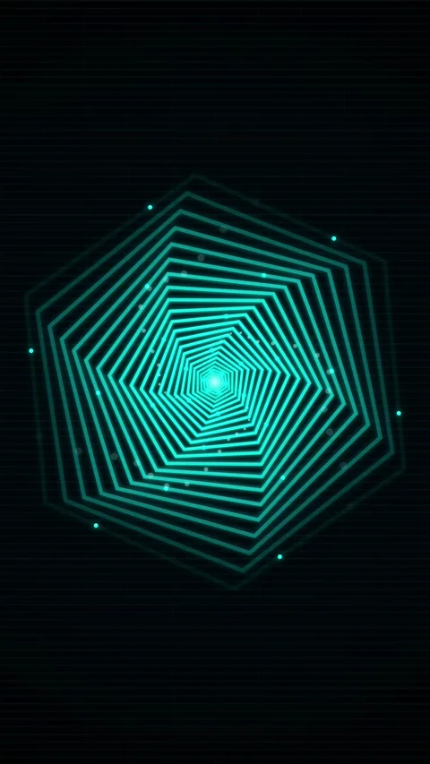 Neon geometric background abstract digital art lines pattern Stock Footage 345492970