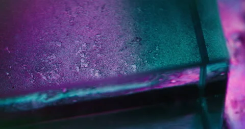 Neon geometric background glass cube rotation pink Stock Footage 219807410