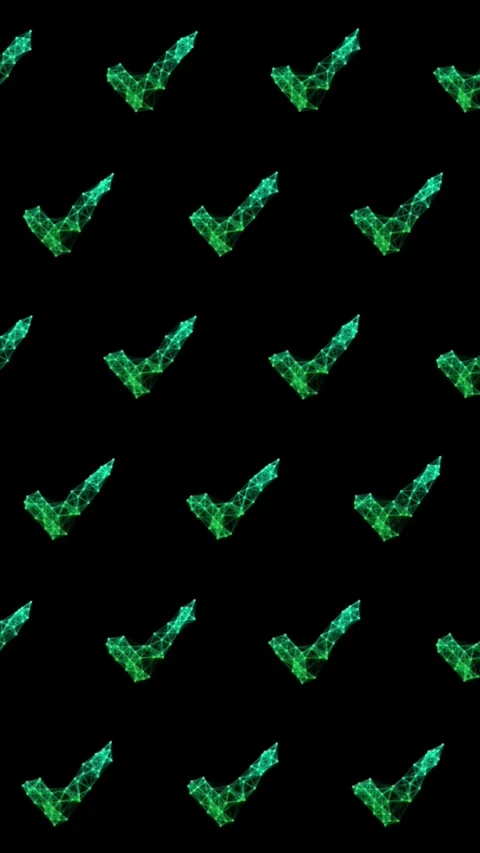 Neon Geometric Checkmark Pattern 4K Animated Background, Seamless Loop Stock Footage 329449006