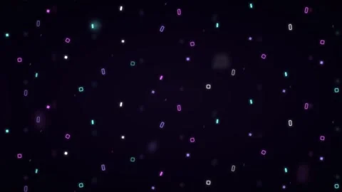 Neon geometric particle background, with floating glowing, shapes and soft,.. Stock-Footage 344860481
