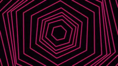 Neon geometric pattern abstract background, vibrant glowing hexagonal lines Stock Footage 340378741