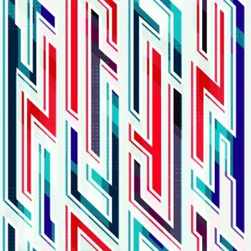 Neon geometric seamless pattern Illustrazione stock