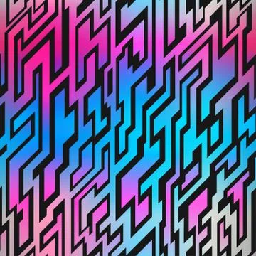 Neon geometric seamless pattern Stock Illustration