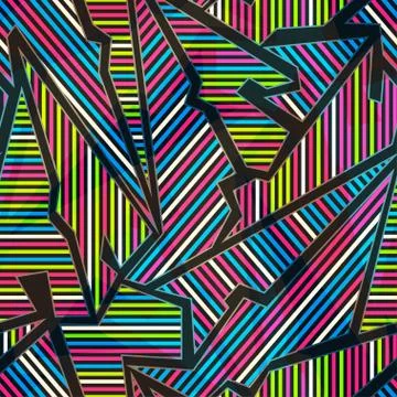 Neon geometric seamless pattern Stock Illustration