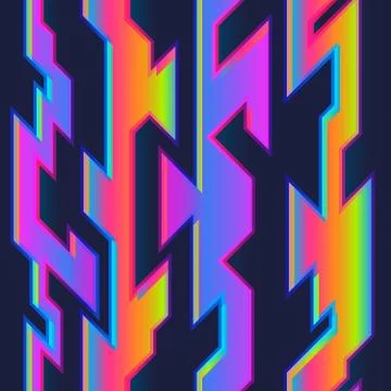 Neon geometric seamless pattern Stock Illustration