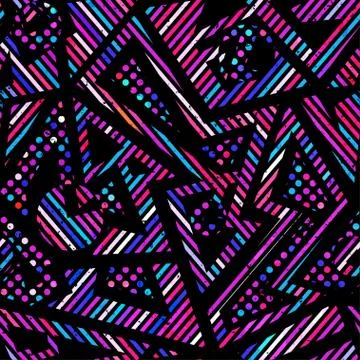 Neon geometric seamless pattern Stock Illustration