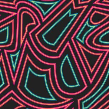 Neon geometric seamless pattern Stock Illustration