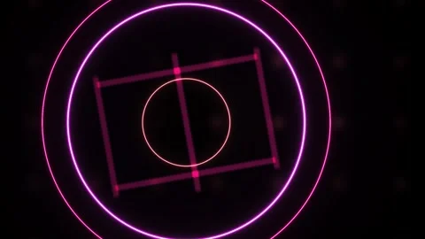 Neon geometric shapes on black background. Stock Footage 340036164