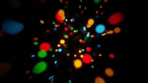 Neon Geometric Shapes Floating in Darkness Illustrazione stock