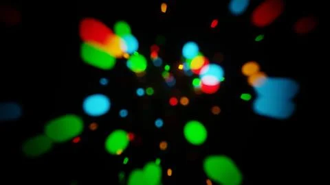 Neon Geometric Shapes Floating in Darkness Stock Illustration