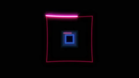 Neon Geometric Square Stock Footage 147722866