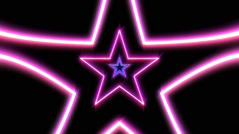 Neon Geometric Star Stock Footage 147727381