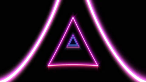 Neon Geometric Triangle Stock Footage 147727524