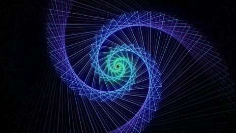 Neon geometric triangle tunnel abstract motion background Video stock 345181393