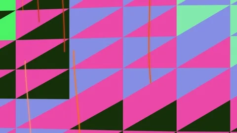 Neon Geometric Triangles and Wavy Lines Abstract Background Stock Footage 332126504