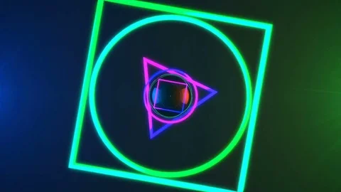 Neon Geometry - Professional VJ Background Loop Video stock 80296295