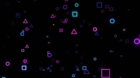 Neon Geometry Pulse Futuristic Loop Animated Background Stock Footage 312217457