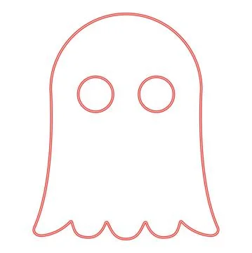 Neon ghost red color vector illustration image flat style Stock Illustration