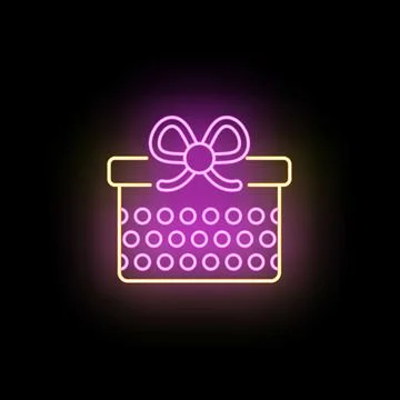 Neon gift box offering glowing celebration moments Illustrazione stock