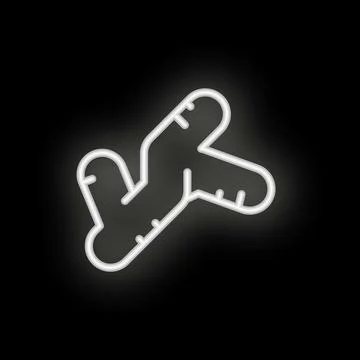 Neon ginger root glowing on black background Stock Illustration
