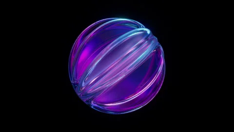 Neon Glass Object Looped Animation Stock Footage 297460415