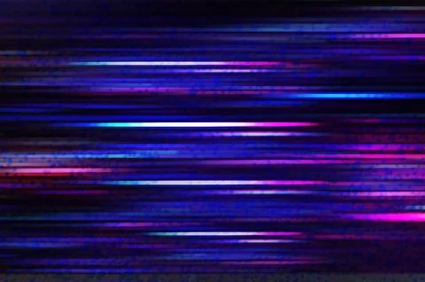 Neon Glitch Abstract Background With Horizontal Motion Lines in Blue and Pi.. イラスト素材