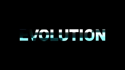 Neon glitch EVOLUTION word text animation background logo seamless loop New Video stock 97982041