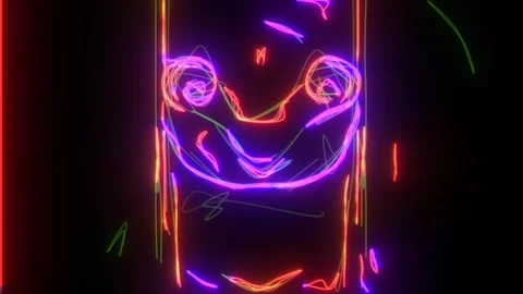 Neon Glitch Fragments VJ Loop Video stock 326736974