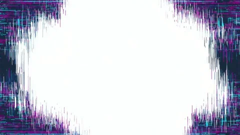 Neon glitch frame border with empty center for text overlay, digital stop m.. Stock-Footage 342045192