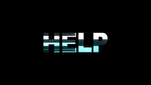 Neon glitch HELP word text animation background logo seamless loop New quality Stock Footage 97980458
