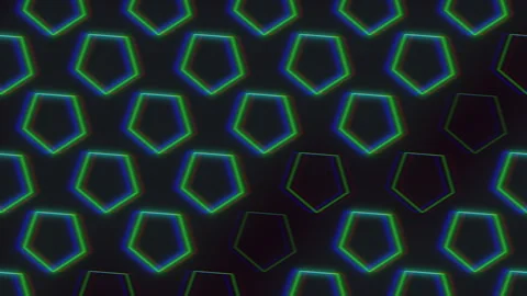 A Neon Glitch Hexagons On A Black Background 스톡 동영상 247252460