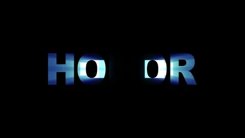 Neon glitch HONOR text animation background logo seamless loop New quality Video stock 97979078
