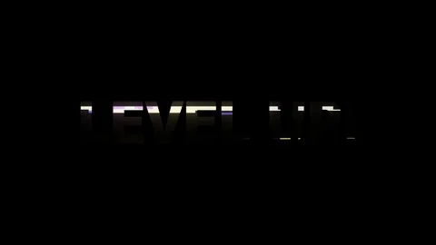 Neon glitch LEVEL UP text animation background logo seamless loop New quality Stock Footage 97859330