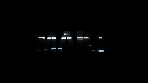 Neon glitch MAKE text animation background logo seamless loop New quality Video stock 97861269