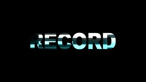 Neon glitch RECORD text animation background logo seamless loop New quality Stock Footage 97861027