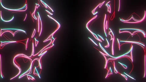 Neon Glitch Streaks Distortion Loop Stock Footage 326724486