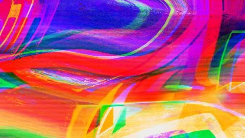 Neon Glitch Texture with Scanline Distortion and RGB Split Effect 스톡 일러스트
