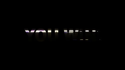 Neon glitch YOU WIN text animation background logo seamless loop New quality Видео 97835861