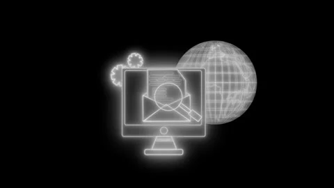 Neon Global Email Search Animation Stock Footage 327015252