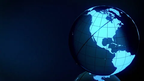 Neon Globe 3D Loop Stock Footage 170432814
