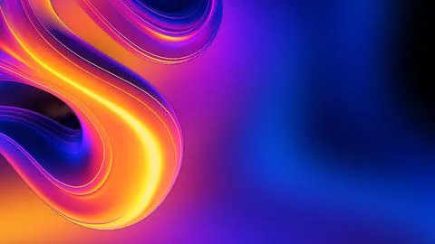 Neon Glow 3D Gradient Abstract Form Futuristic Background Stock Illustration