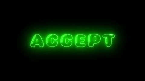 Neon Glow: Accept Text Animation with Dynamic Line Effect. Stock Footage 286145290