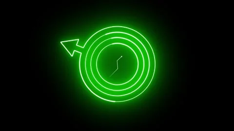 Neon Glow: Business Arrow Chart Icon Animation – Growth &amp; Success. Stock Footage 286145461