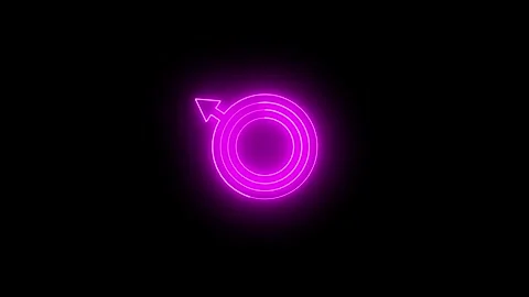 Neon Glow: Business Arrow Chart Icon Animation – Growth &amp; Success Visual. Stock Footage 286145462
