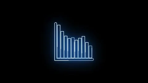 Neon Glow: Business Graph Chart Icon Animation for Financial Insights. Stock Footage 286145431