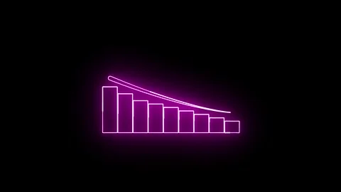 Neon Glow: Business Graph Chart Icon Animation for Financial Insights. Stock Footage 286145432